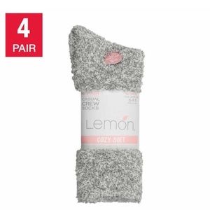 Lemon Ladies' Cozy Crew Sock, 4-pair